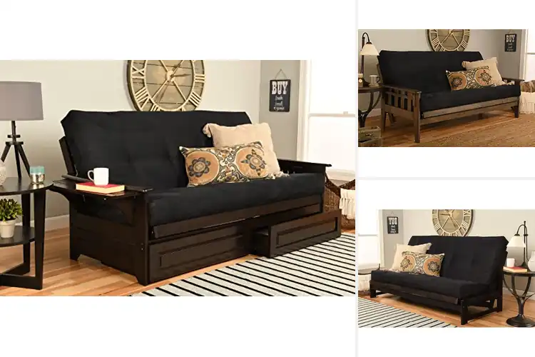 Detailed view of Best Black Suede Finish Futon