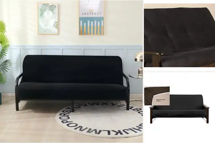 Detailed view of Best Black Suede Futon Covers