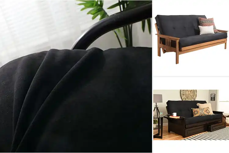 Detailed view of Best Black Suede Futon Upholstery