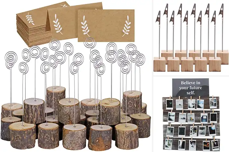 Detailed view of Best Wood Clip Photo Holders