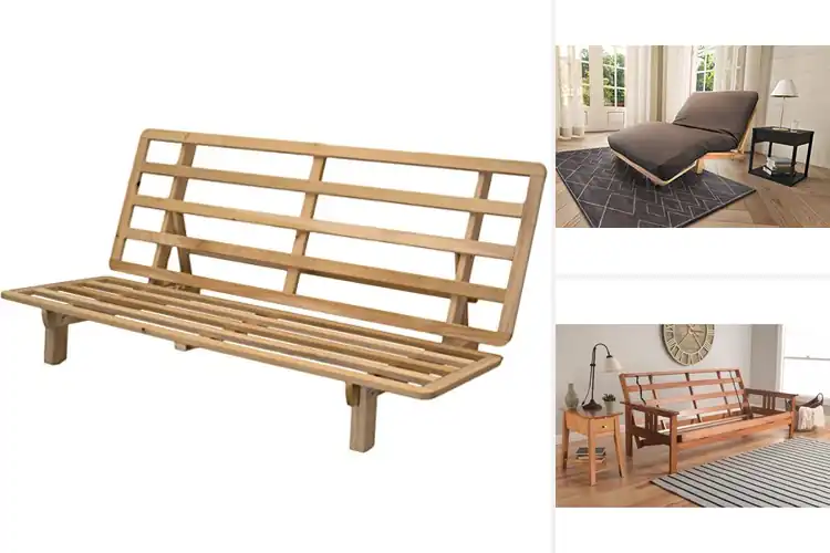 Detailed view of Best Wood Metal Frame Futon